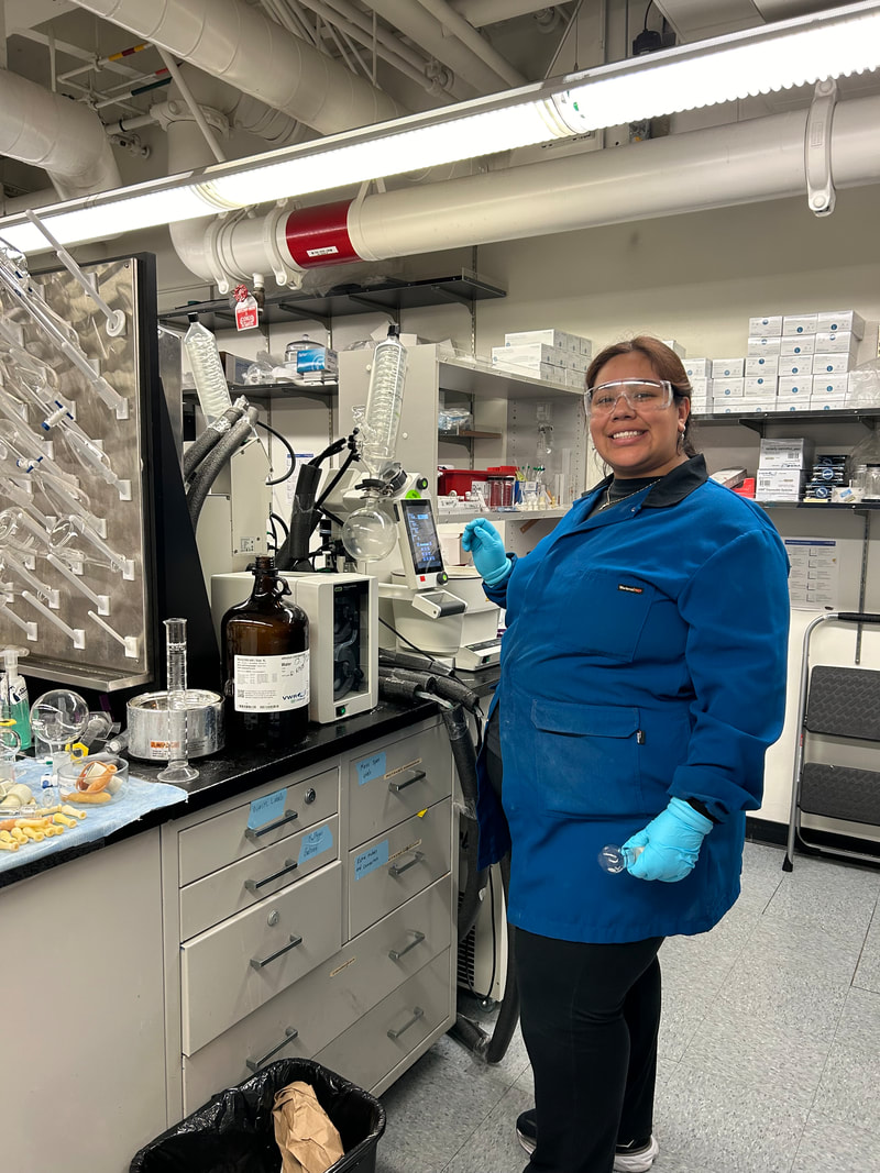 Lab member working at the bench